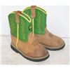 Image 1 : KIDS SIZE 8M JOHN DEERE COWBOY BOOTS-ESTATE