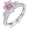 Image 1 : 1 CT GRA CERTIFIED PINK MOISSANITE 925 ST. SILVER