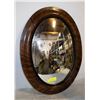 Image 1 : ANTIQUE WOOD FRAMED 25 INCH LONG CONVEX MIRROR