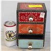 Image 1 : SMALL PAINTED CHEST OF DRAWERS JEWELERY BOX 8 IN