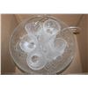 Image 1 : GLASS PUNCH BOWL W/ 12 GLASSES AND LADLE