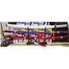 Image 1 : 3 NEW WOODEN SAMARI SWORDS W/ DISPLAY RACK