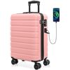 Image 1 : NEW ANYZIP AZ-201 PINK CARRY ON LUGGAGE