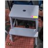 Image 1 : NEWLY ASSEMBLED GRAY COMPACT WOODEN 2-STEP STOOL