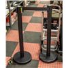 Image 1 : 2 NEW BLACK STANCHIONS POWDER COATED H-35.5"