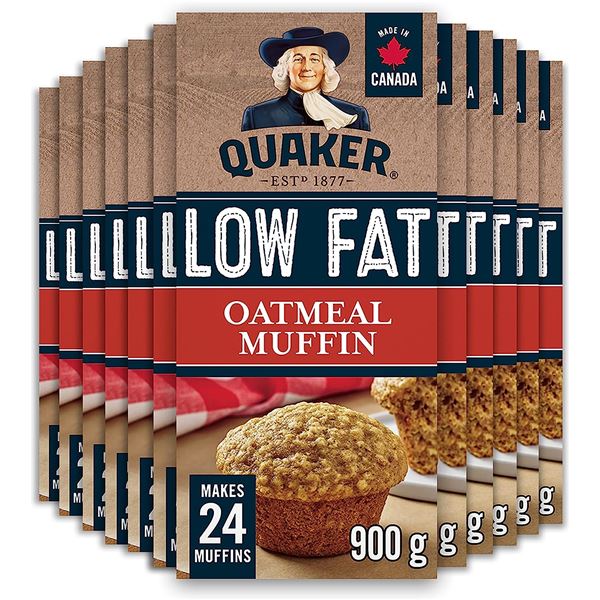 NEW CASE OF 12 QUAKER LOW FAT OATMEAL MUFFIN MIX