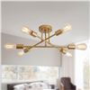 Image 1 : NEW GOLD TONE 6 BULB CEILING SPUTNIK STYLE LIGHT