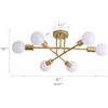 Image 2 : NEW GOLD TONE 6 BULB CEILING SPUTNIK STYLE LIGHT