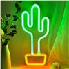 Image 1 : NEW LED NEON WALL SIGN CACTUS LAMP - GREEN