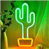 Image 1 : NEW LED NEON WALL SIGN CACTUS LAMP - GREEN