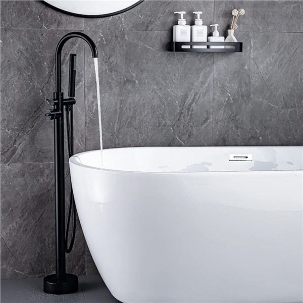 NEW FREESTANDING BATH TAPS FLOOR MOUNTED - BLACK