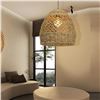 Image 1 : NEW RATTAN BASKET HANGING PENDANT LIGHT