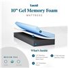 Image 2 : NEW LUCID 10" GEL MEMORY FOAM MATTRESS - TWIN XL