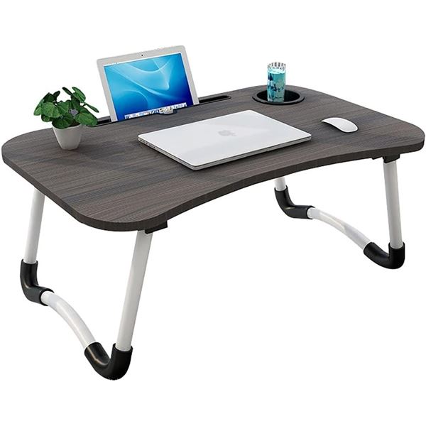 NEW LAPTOP BED TABLE WITH TABLET SLOT & CUP HOLDER