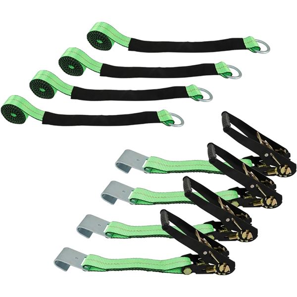 NEW 4 PACK OF RATCHET STRAPS 3300LBS CAPACITY