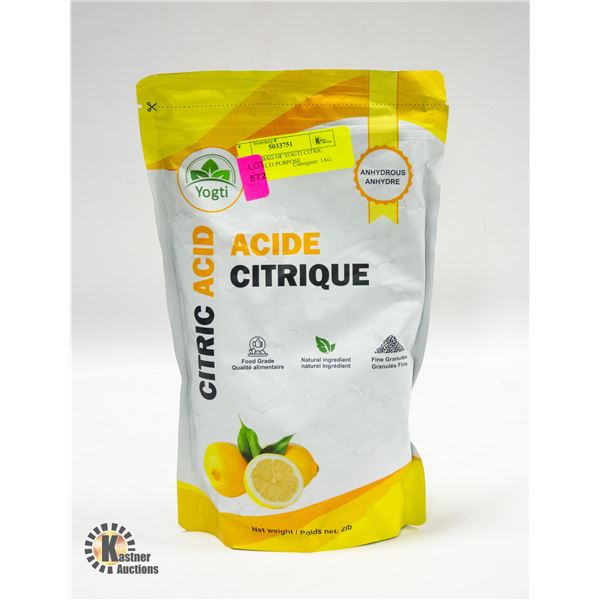 NEW 2LB BAG OF YOGTI CITRIC ACID - MULTI PURPOSE