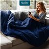 Image 1 : NEW QUILITY WEIGHTED BLANKET 15LBS - BLUE/GREY