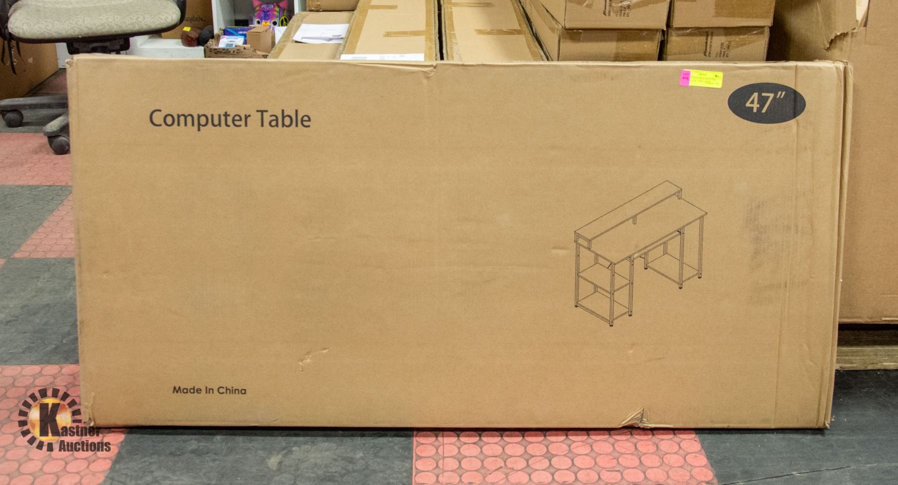 NEW 47 INCH GRAY FAUX OAK COMPUTER TABLE / DESK