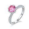Image 1 : 1 CT GRA CERTIFIED PINK MOISSANITE 925 ST. SILVER