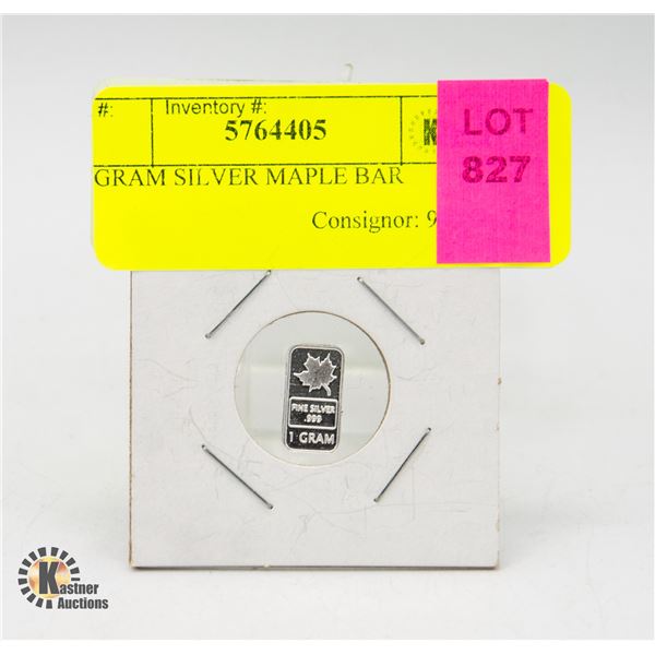 1 GRAM SILVER MAPLE BAR