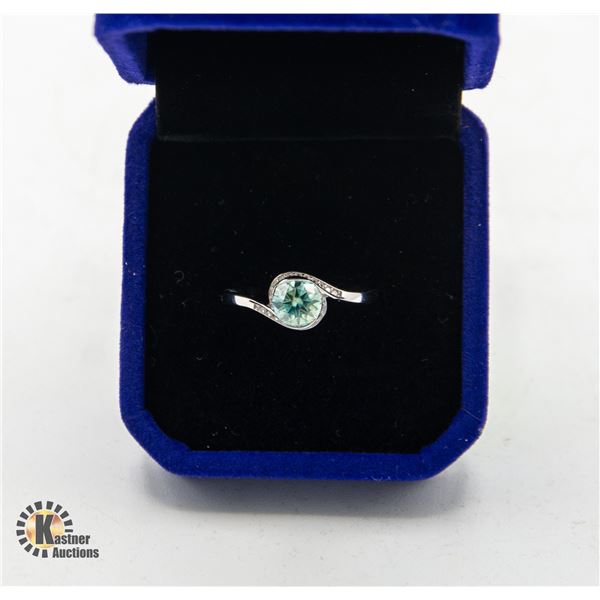 1.00 CT GRA CERTIFIED BLUE MOISSANITE VVS