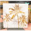 Image 1 : GOLD COLOURED LEAF PALM TREE CANVAS ART 31.5X31.5"