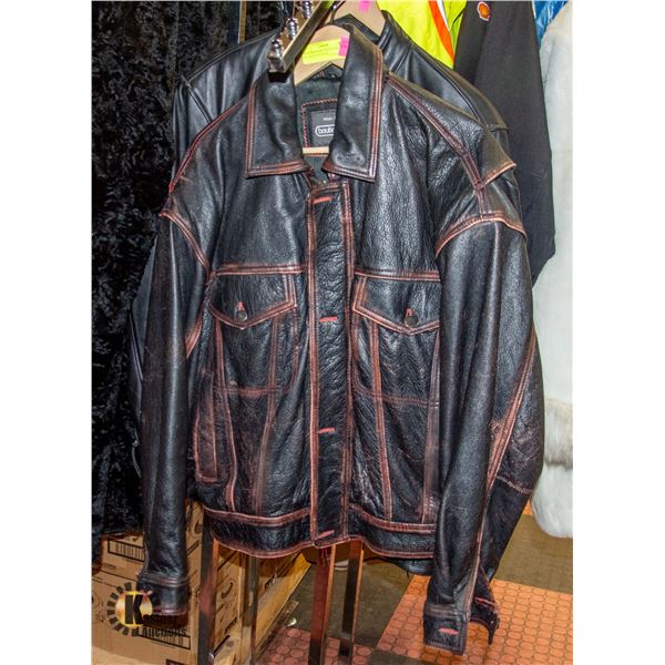 LEATHER JACKET WITH HARLEY DAVIDSON ON BACK