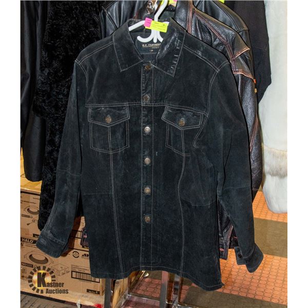 LEATHER JACKET JEAN JACKET CUT SUEDE BLACK