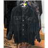 Image 1 : LEATHER JACKET JEAN JACKET CUT SUEDE BLACK