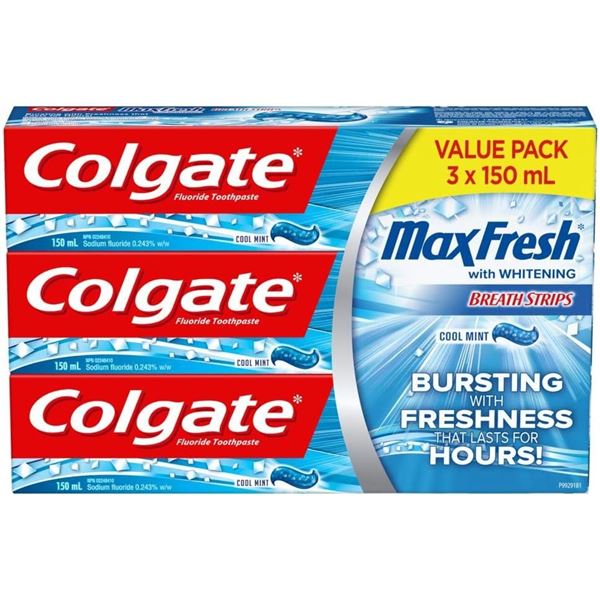 NEW 3 PACK OF COLGATE MAX FRESH TOOTHPASTE WITH