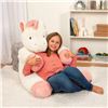 Image 1 : NEW 4FT CUDDLE UNICORN - IVORY AND PINK COLORATION