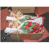 Image 1 : BOX OF FLOWERS AND MORE DECORATIVE ITEMS