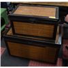 Image 1 : 2 METAL/WICKER LOCKABLE CHESTS