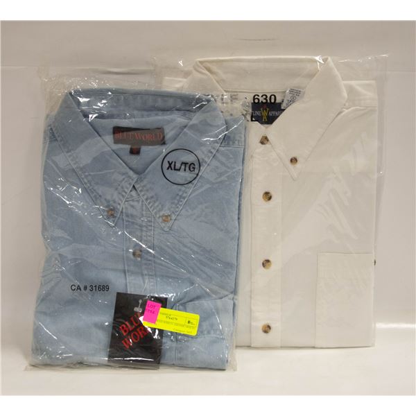 NEW MENS SHIRTS 1DENIM/1WHITE SIZE XL