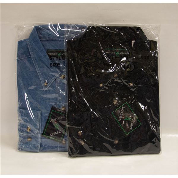 NEW MENS SHIRTS 1DENIM/1BLACK SIZE XL