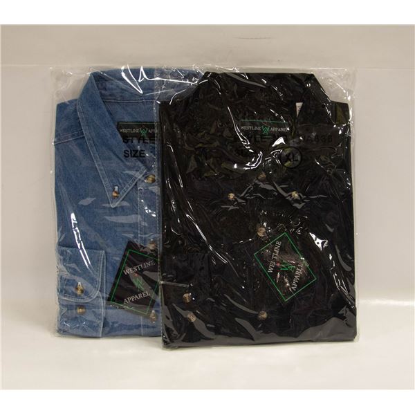 NEW MENS SHIRTS 1DENIM/1BLACK SIZE XL