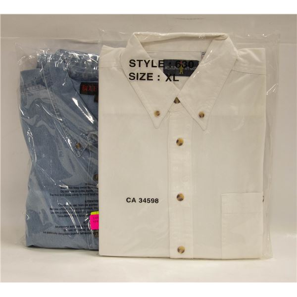 NEW MENS SHIRTS 1DENIM/1WHITE SIZE XL