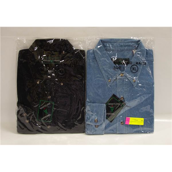 NEW MENS SHIRTS 1DENIM/1BLACK SIZE XL