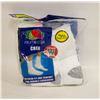 Image 1 : WHITE CREW SOCKS 6-12 SIZE 6-PACK FRUIT OF