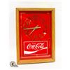 Image 1 : 10X14" COCA-COLA CLOCK IN WOODEN FRAME