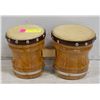 Image 1 : PAIR OF WOODEN BONGO DRUMS