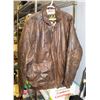 MENS HEAVY LEATHER JACKET BROWN XXL
