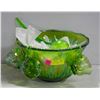 Image 1 : VINTAGE GREEN CARNIVAL PUNCH BOWL INDIANA GLASS