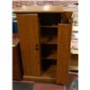 Image 1 : WOODEN BAR WITH FOLD OUT SHELVES H-44"