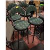 Image 1 : SET OF 4 VINTAGE CLOTH SEAT H-30" BAR STOOLS