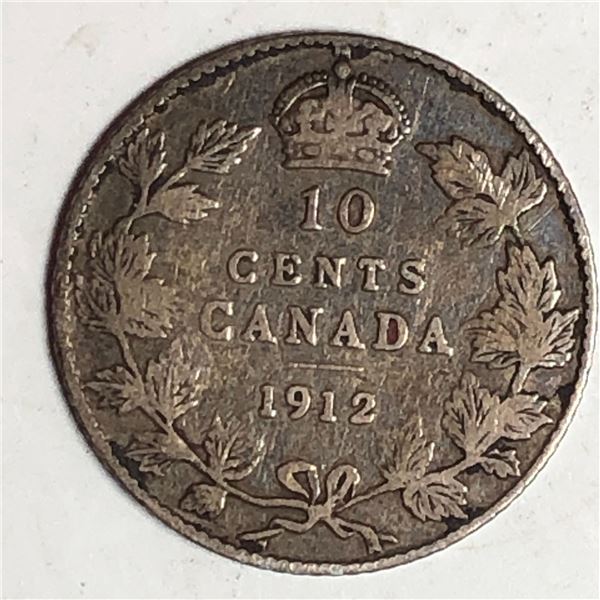 Canadian .10 Cent Dime 1912