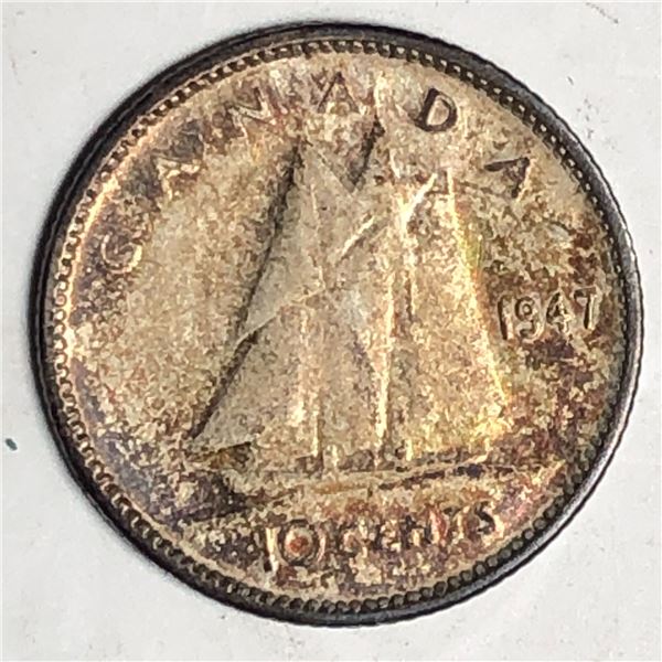 Canadian .10 Cent Dime 1947 VF