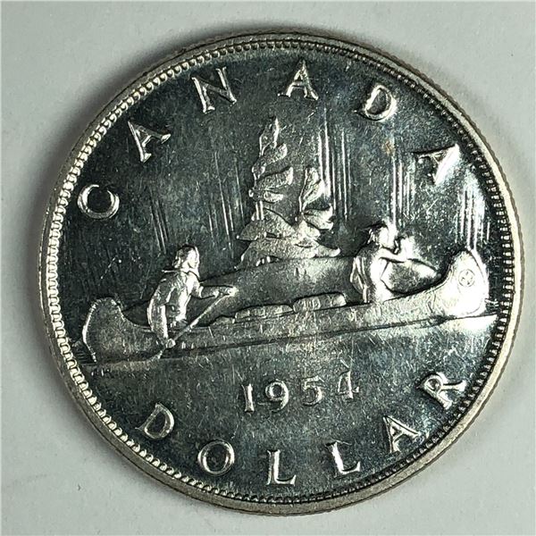 1954 SWL Queen Elizabeth II Canadian Silver Dollar