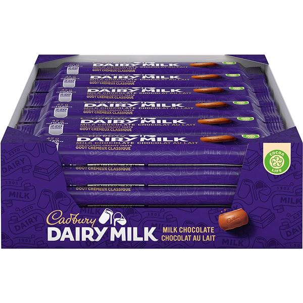 NEW BOX WITH 24 CADBURY DAIRY MILK FULL SIZE MILK