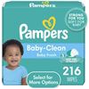 Image 1 : NEW PAMPERS BABY CLEAN WIPES 4 PACK X 216 WIPES
